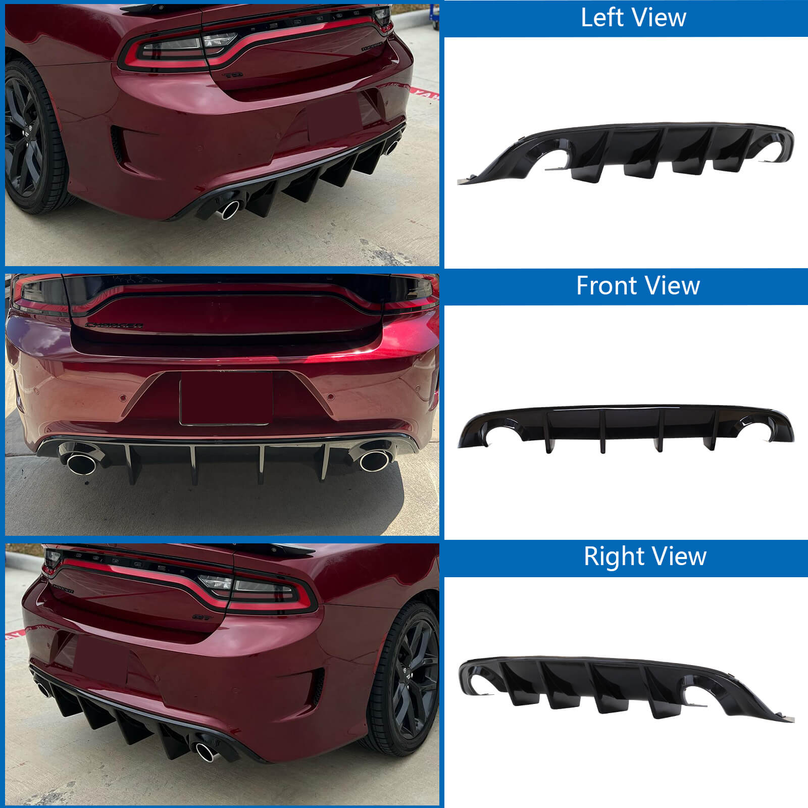 2015-2023 Dodge Charger SRT Rear Diffuser Valance Splitter OE Style Gl