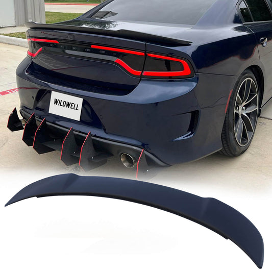 {WildWell}{Dodge Rear Spoiler}-{Dodge Charger Spoiler 2011-2022/1}-Matte Black