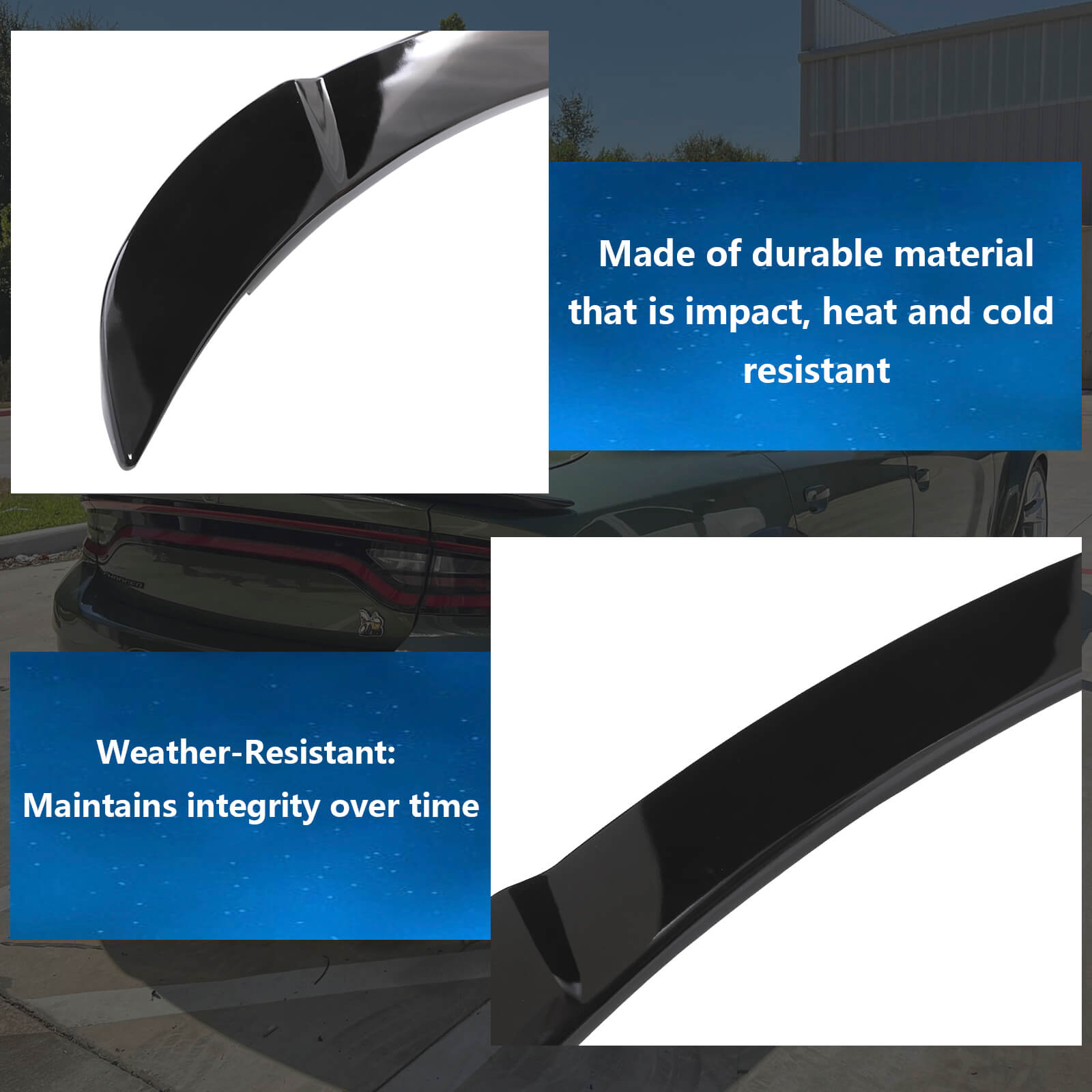{WildWell}{Dodge Rear Spoiler}-{Dodge Charger Spoiler 2011-2022/5}-Glossy Black