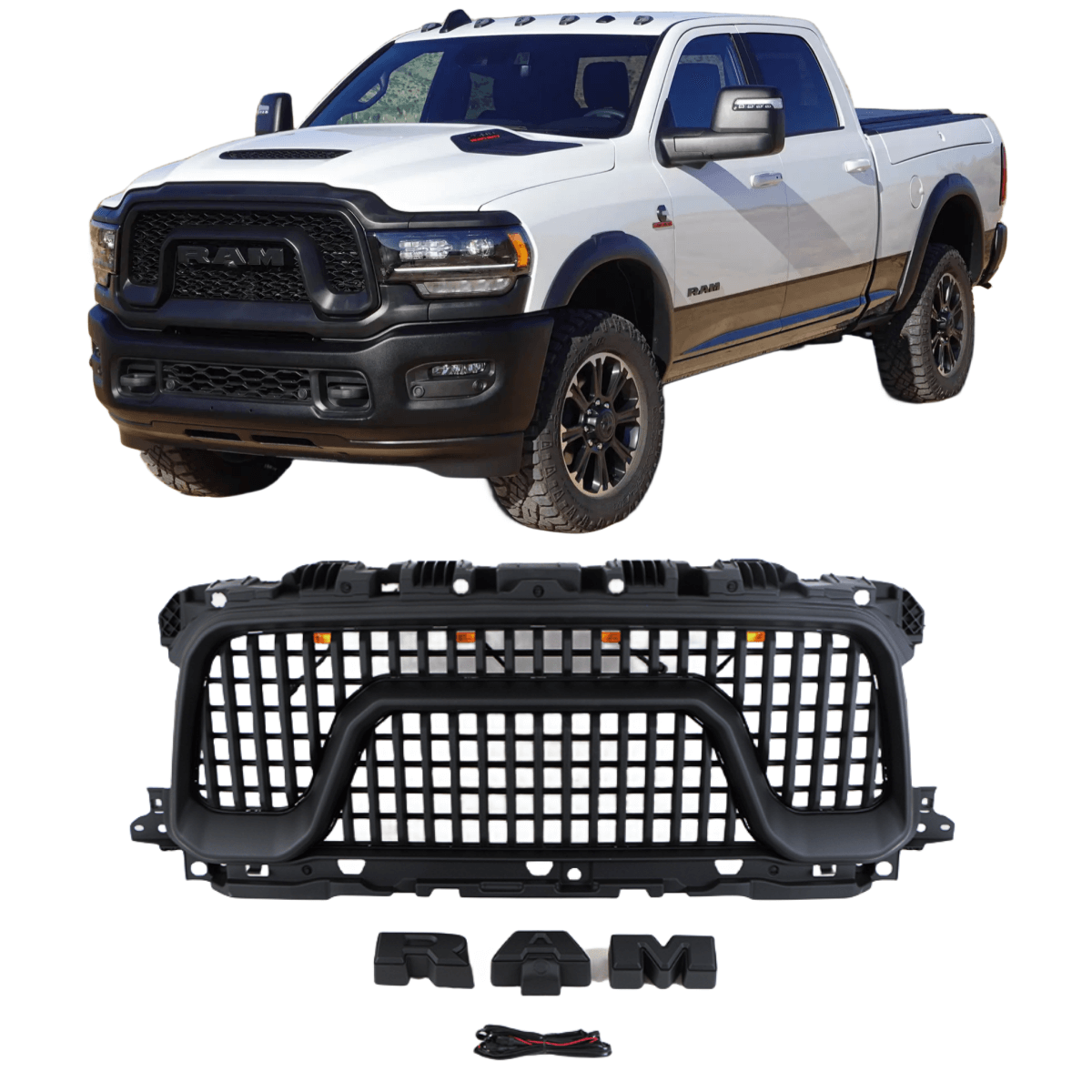 {WildWell}{Dodge Grill}-{Dodge RAM 2500 3500 Grill 2019-2023/10}-front