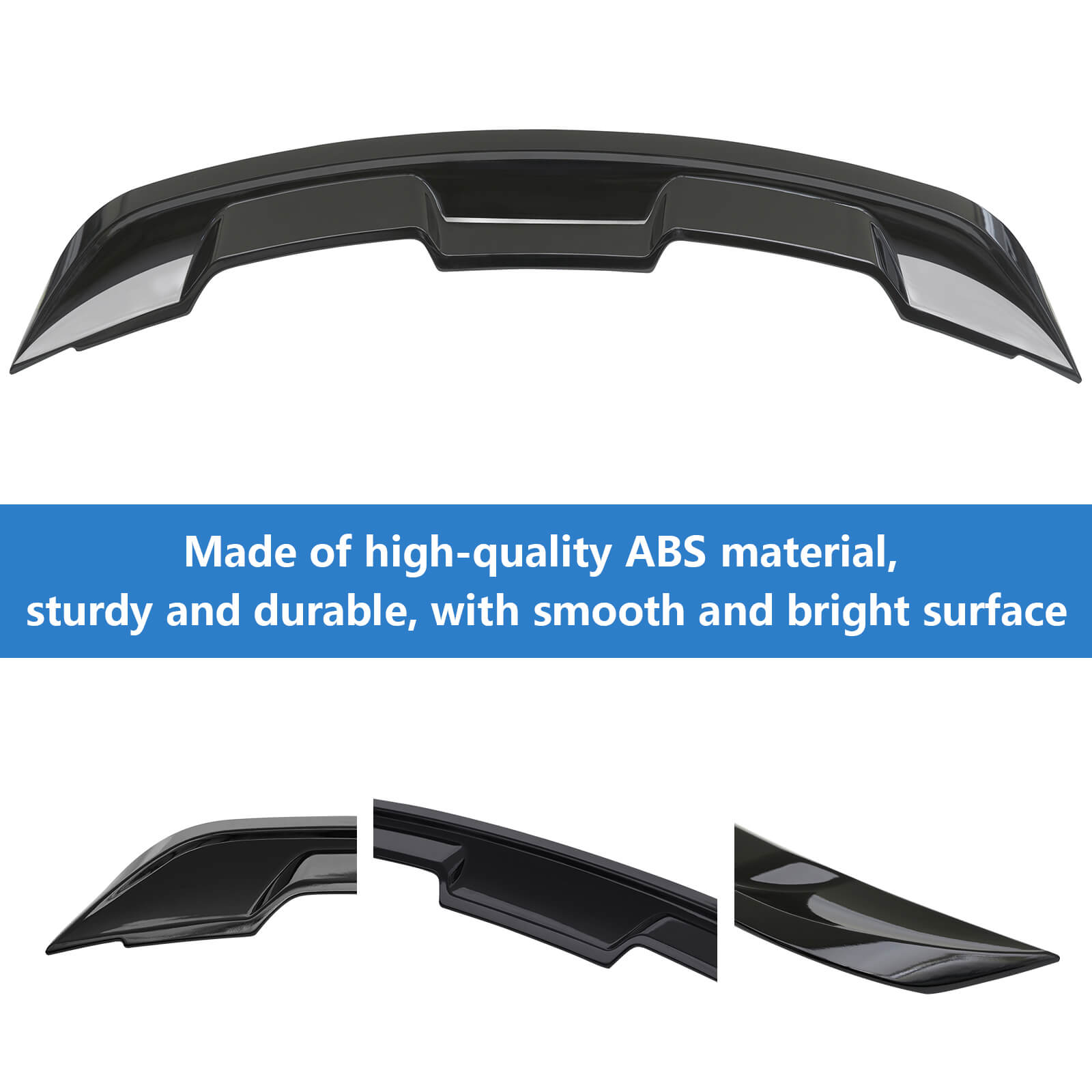 {WildWell}{Ford Rear Spoiler}-{Ford Mustang Rear Spoiler 2015-2023/2}-Glossy Black