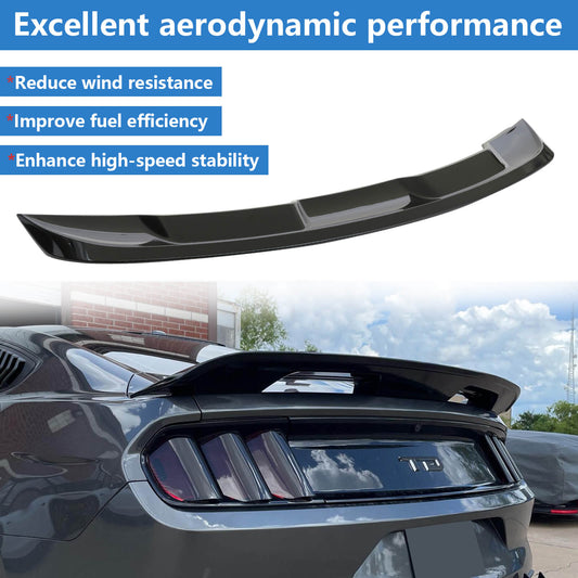 {WildWell}{Ford Rear Spoiler}-{Ford Mustang Rear Spoiler 2015-2023/3}-Glossy Black