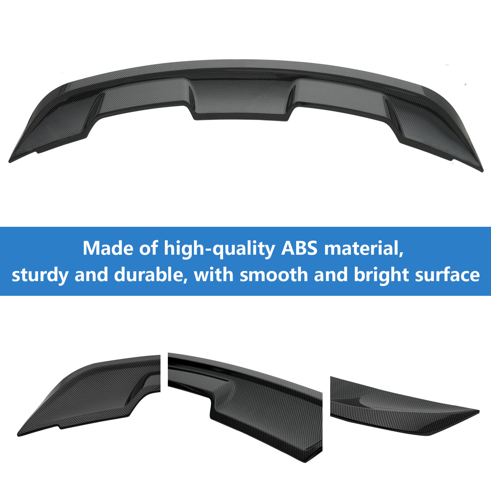 {WildWell}{Ford Rear Spoiler}-{Ford Mustang Rear Spoiler 2015-2023/6}-Carbon Fiber Style