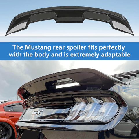 {WildWell}{Ford Rear Spoiler}-{Ford Mustang Rear Spoiler 2015-2023/5}-Glossy Black