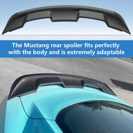 {WildWell}{Ford Rear Spoiler}-{Ford Mustang Rear Spoiler 2015-2023/2}-Carbon Fiber Style