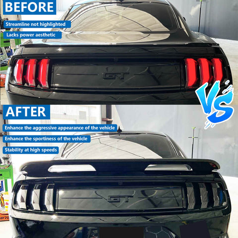 {WildWell}{Ford Rear Spoiler}-{Ford Mustang Rear Spoiler 2015-2023/3}-Carbon Fiber Style