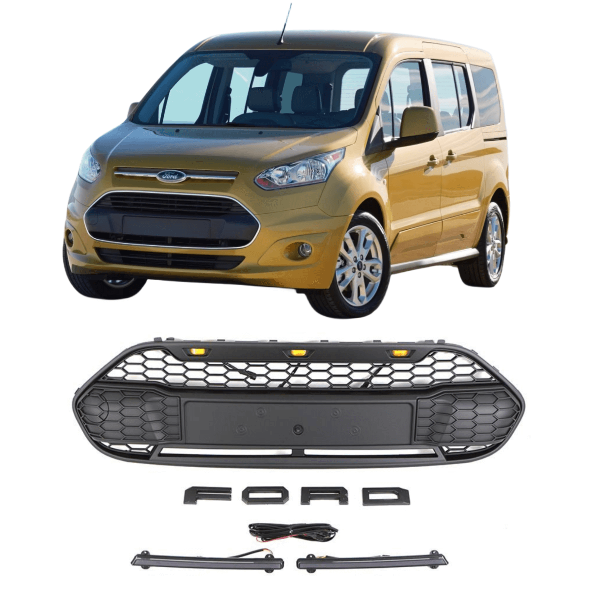 Ford Transit Connect Grill 2014 2018 With Letters And Lights Ford Transit Connect Grill 2014 2018 With Letters And Lights