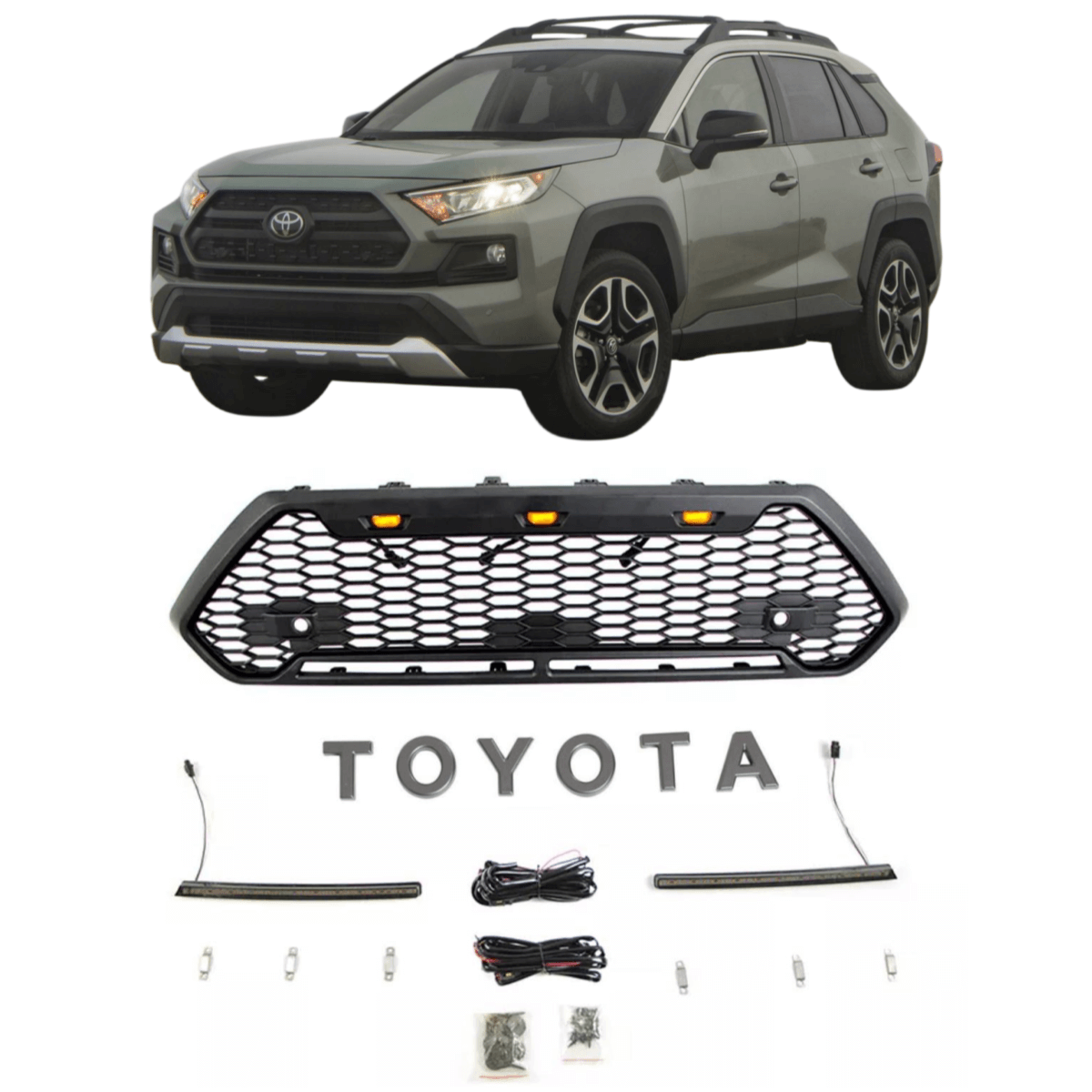 {WildWell}{Toyota Grill}-{Toyota RAV4 Grill 2019-2022/2}-Front