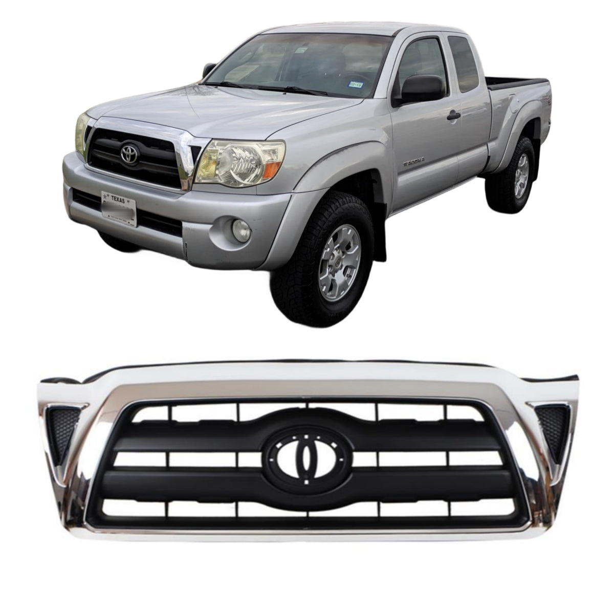 {WildWell}{Toyota Original Grill}-{Toyota Tacoma Original Grill Chrome 2005-2011/1}-front