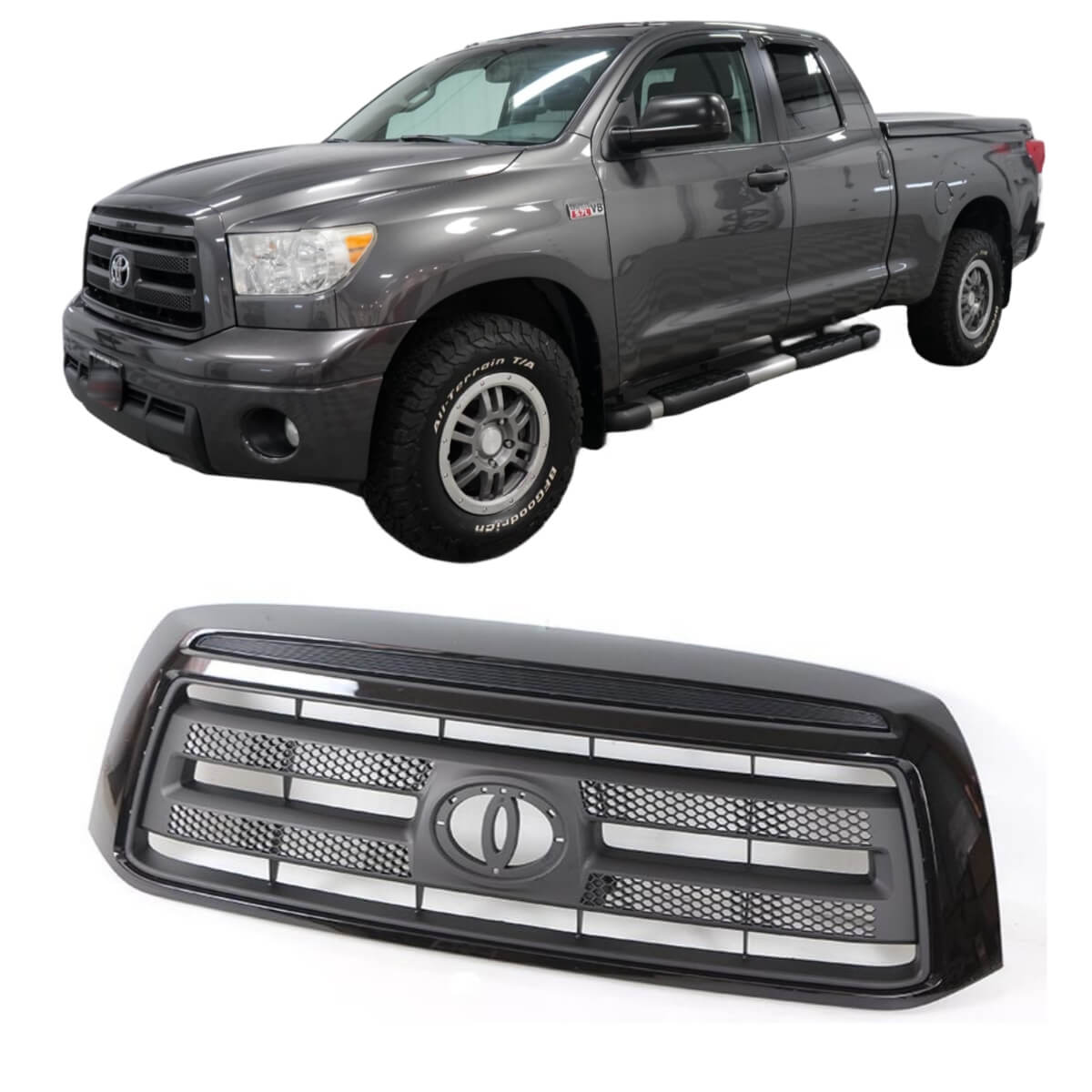 {WildWell}{Toyota Grill}-{Toyota Tundra Original Grille Bright Gray 2010-2013/3}-right