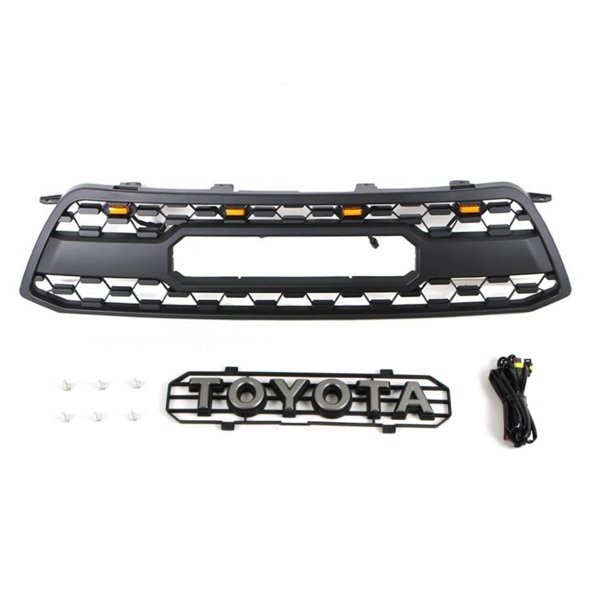 thumbnail interactive-video image 1 of No-Drill Front Grille License Plate Bracket For Toyota Highlander 2010-2024 - Adjustable Aluminum Mount 1 of 3