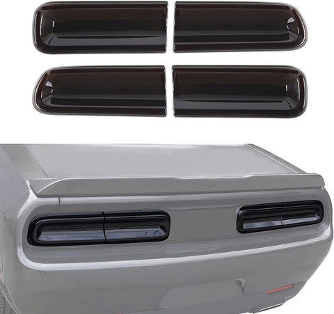 2015-2022 Dodge Challenger Tail Light Covers Smoked Rear Light Guards Trim