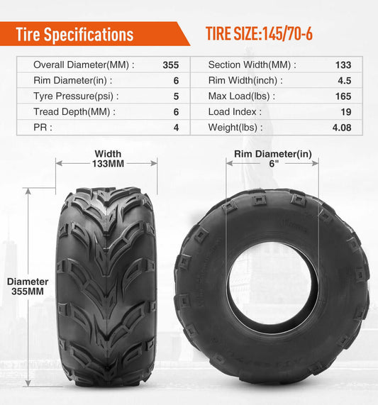 {WildWell}{ATV Tires}-{ATV Tires145/70-6 /2}-size