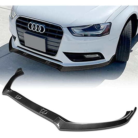 Front Lip Compatible with 2013 - 2016 Audi A4 Quattro (Painted Carbon Fiber)