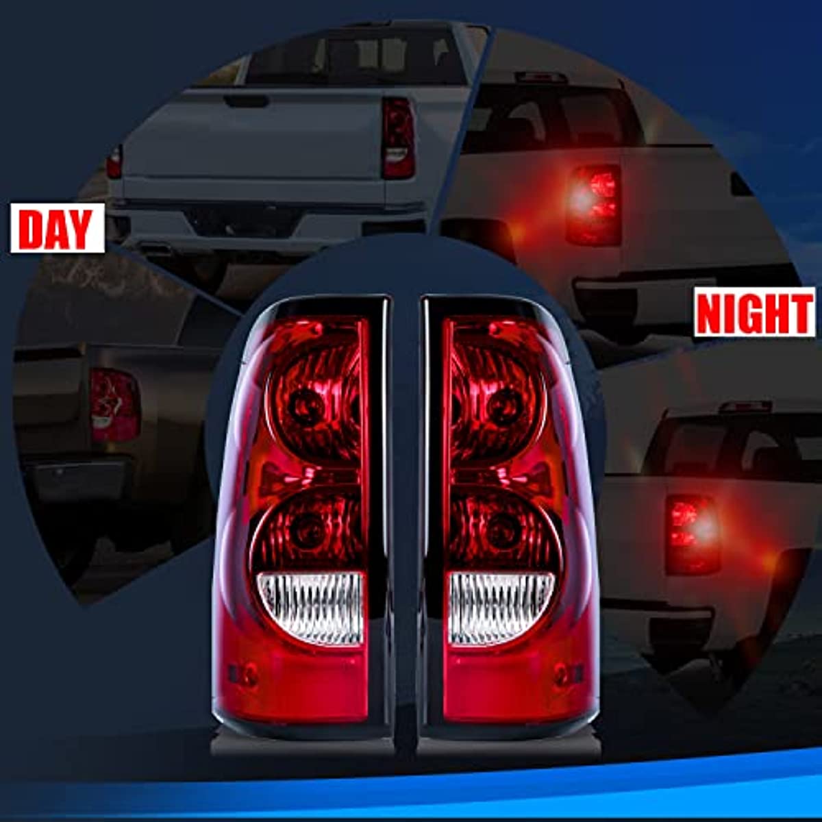 2003 2004 2005 2006 Chevy Silverado 1500 2500 3500 Taillights With Bulbs