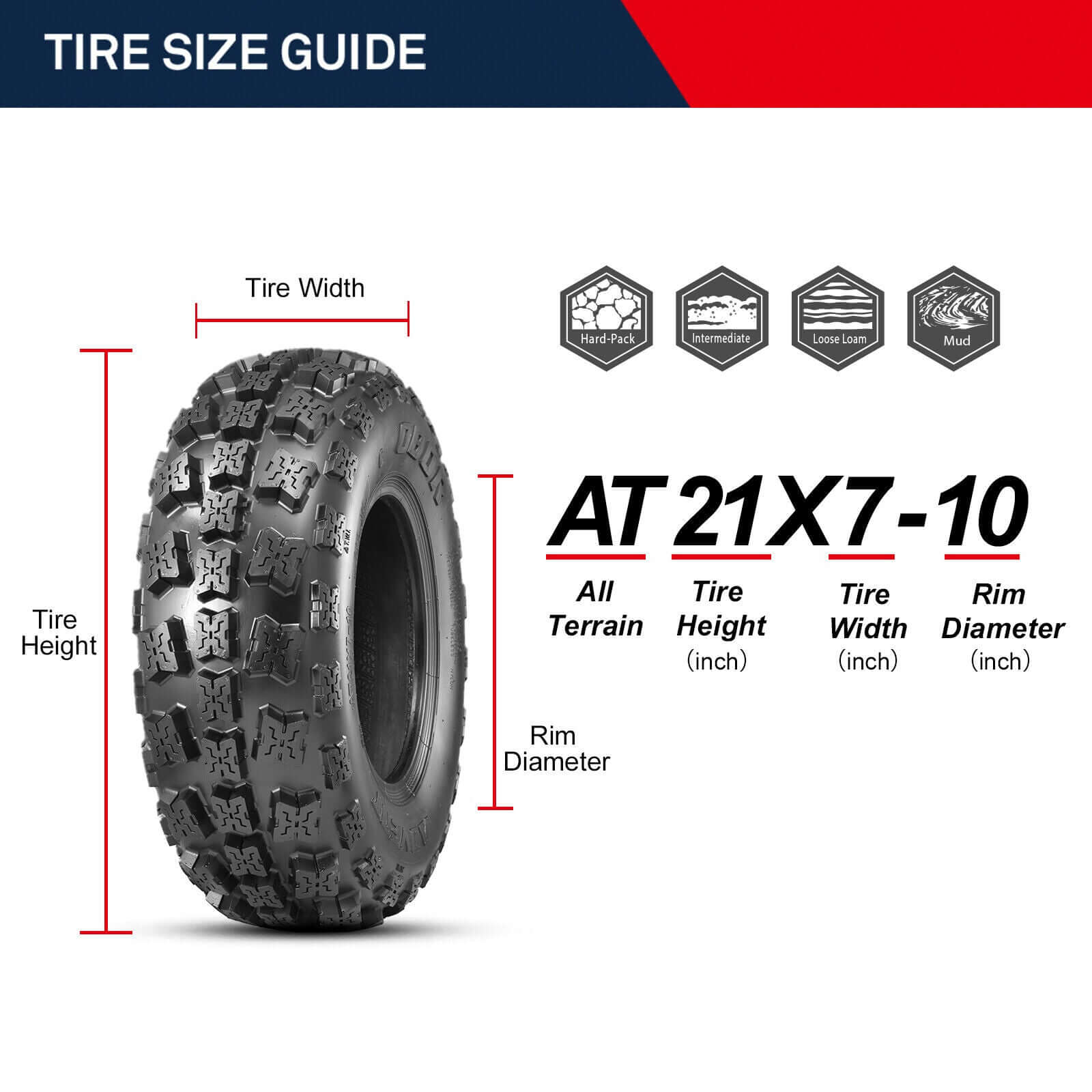 21x7 6PLY AT 21X7-10 Sport ATV Tire For Sale