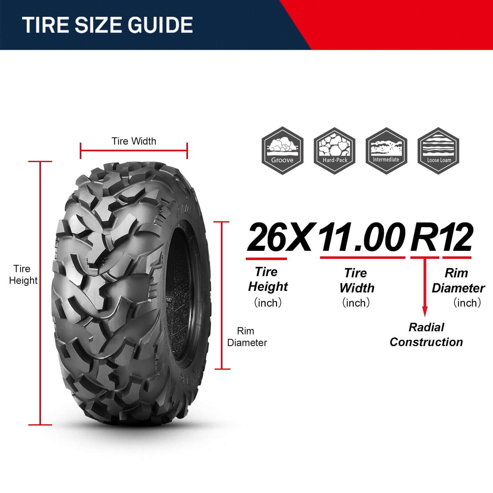 {WildWell}{ATV Tire}-{ATV Tire 26x11-12/3}-details