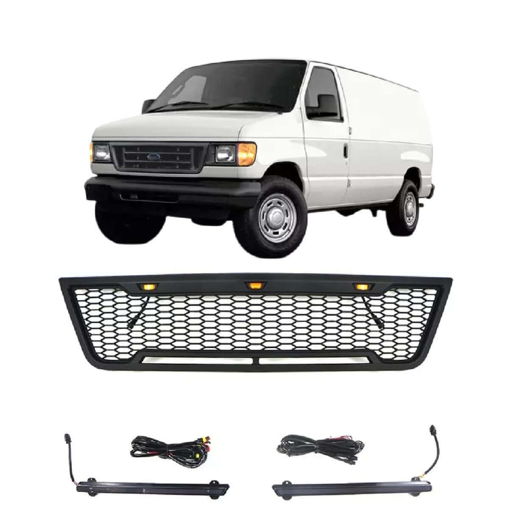 Ford Econoline E150 E250 E350 Grill 2003 2007 Raptor With Led Lights 4099