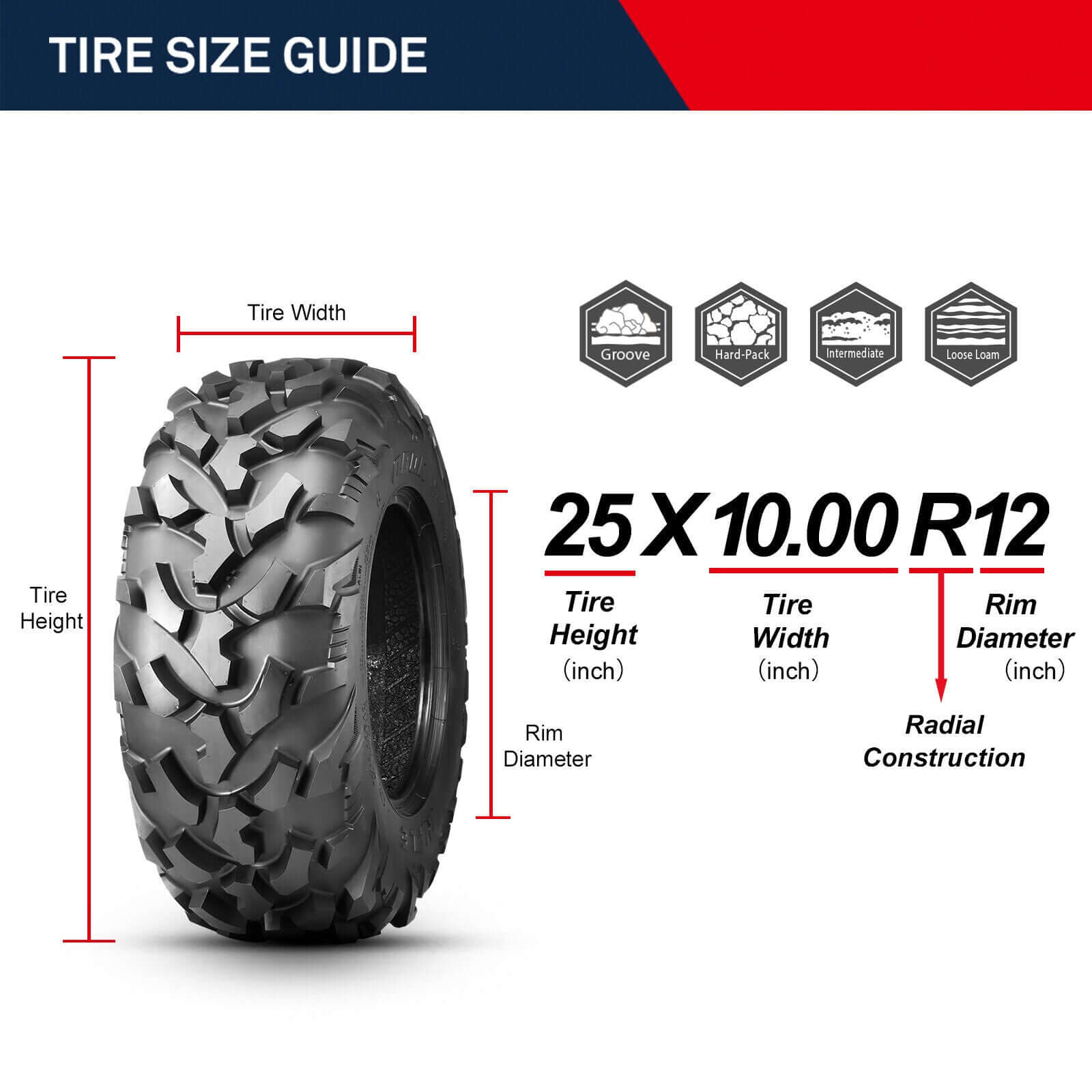 {WildWell}{ATV UTV Mud Tire}-{ATV UTV Mud Tire 25x10-12/2}-details