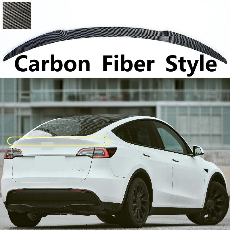 2020-2023 Tesla Model Y Rear Trunk Spoiler Wing V Style Carbon Fiber Style