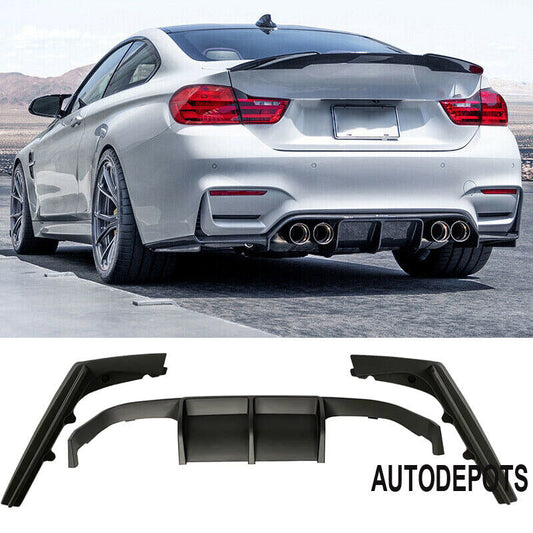 2015-2020 BMW F80 M3 M4 F82 F83 Rear Bumper Diffuser 3PCS Matte Black