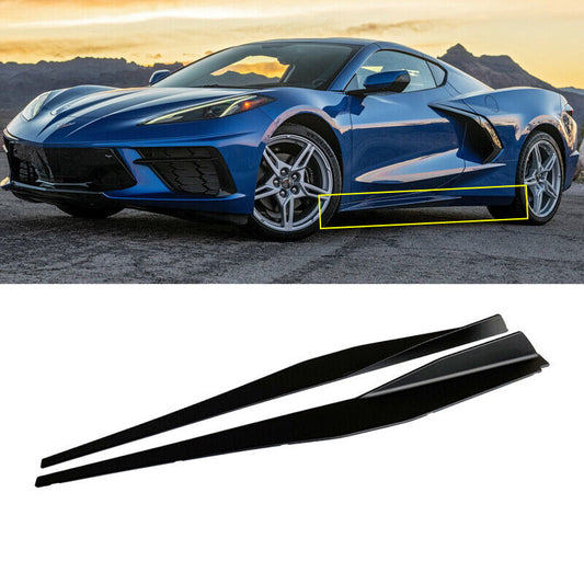 2020-2023 Corvette C8 Side Skirts Extension Lip Matte Black