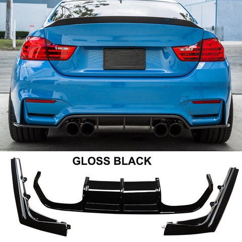 2015-2020 BMW F80 M3 F82 F83 M4 Gloss Black Rear Bumper Diffuser