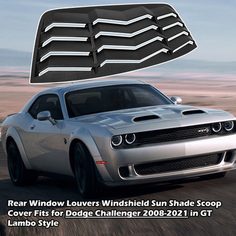 2008-2021 Dodge Challenger Rear Window Louvers Scoops Windshield Matt