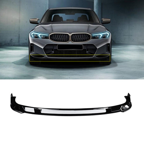 Front Bumper Lip Spoiler Fit For 2023 BMW 3 Series G20 M340i 330i Gloss Black
