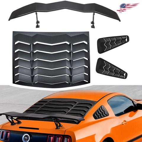 Ford Mustang 2005-2014 Rear and Side Window Louvers & Trunk Wings Spoiler
