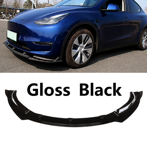2020-2023 Tesla Model Y Bumper Lip Spoiler Front Splitter Gloss Black