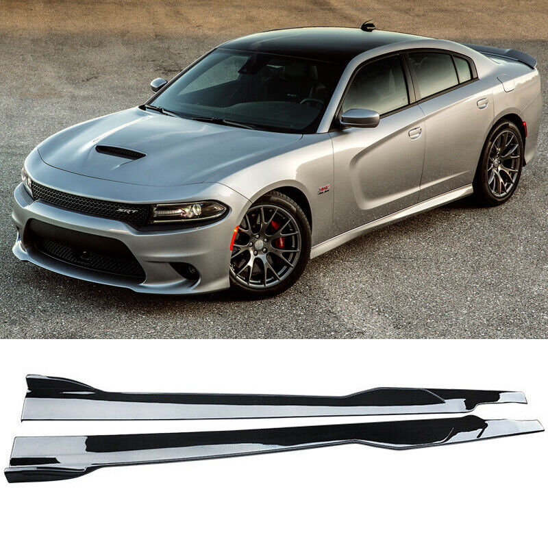 Dodge Charger 2015-2018 SRT 2019-2023 RT Scat Pack Side Skirts Extension Gloss Black