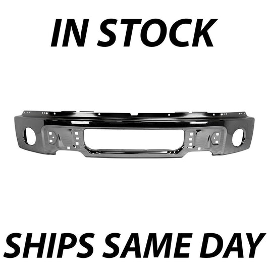 Ford F150 Pickup w/ Fog 2009-2014 Steel Front Bumper Face Bar - NEW Chrome