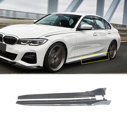 2019-2023 BMW G20 3 Series M Sport Carbon Fiber Style Side Skirts EXtension