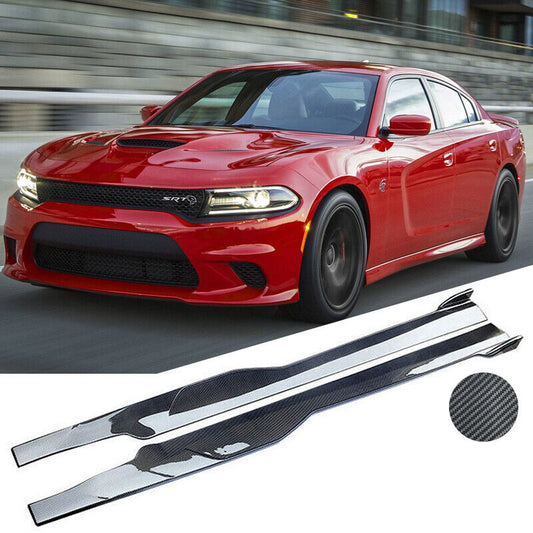 Dodge Charger 2015-2018 SRT 2019-2023 RT Side Skirts Extension Carbon Fiber Style