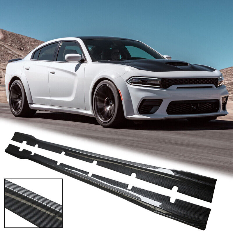 2020-2023 Dodge Charger Widebody Side Skirts Extension Carbon Fiber Look