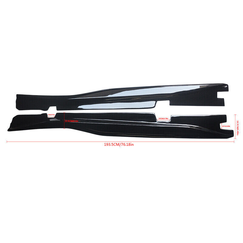 2014-2019 Chevy Corvette C7 Z06 Style Side Skirts Extensions Gloss Black