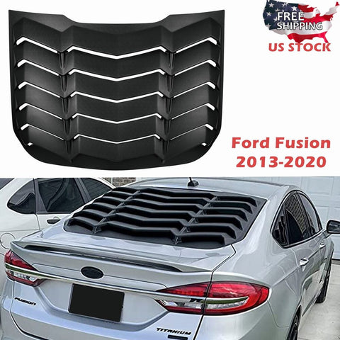 Ford Fusion 2013-2020 Rear Window Louver Sun Shade Cover Matte Black