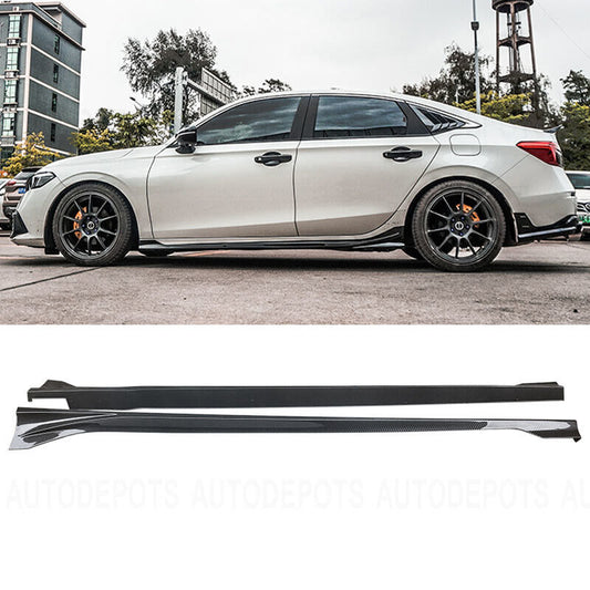 2022+ Honda Civic Sedan Hatchback Side Skirts Extension Carbon Fiber Style
