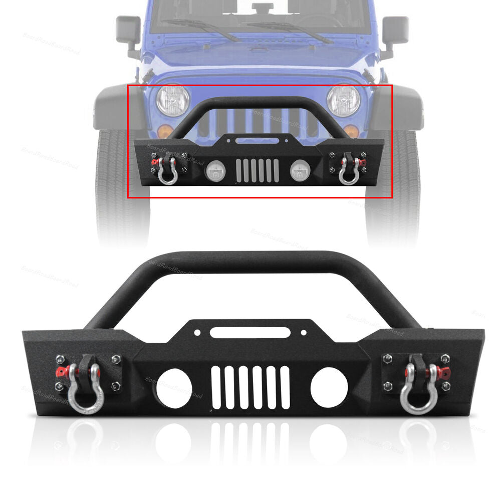 2007-2018 Jeep Wrangler JK Front Bumper W/ Winch Plate & Fog Light Housing