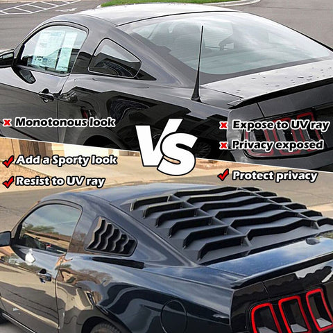 Ford Mustang 2005-2014 Rear & Side Window Louvers Sun shade Scoop Cover