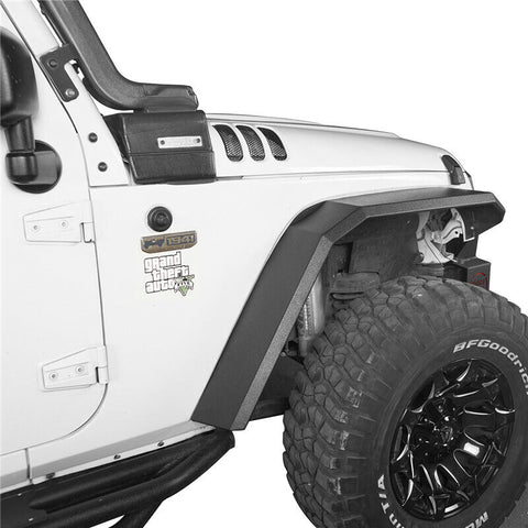 2007-2018 Jeep Wrangler JK Steel Flat Style Front & Rear Fender Flares Combo