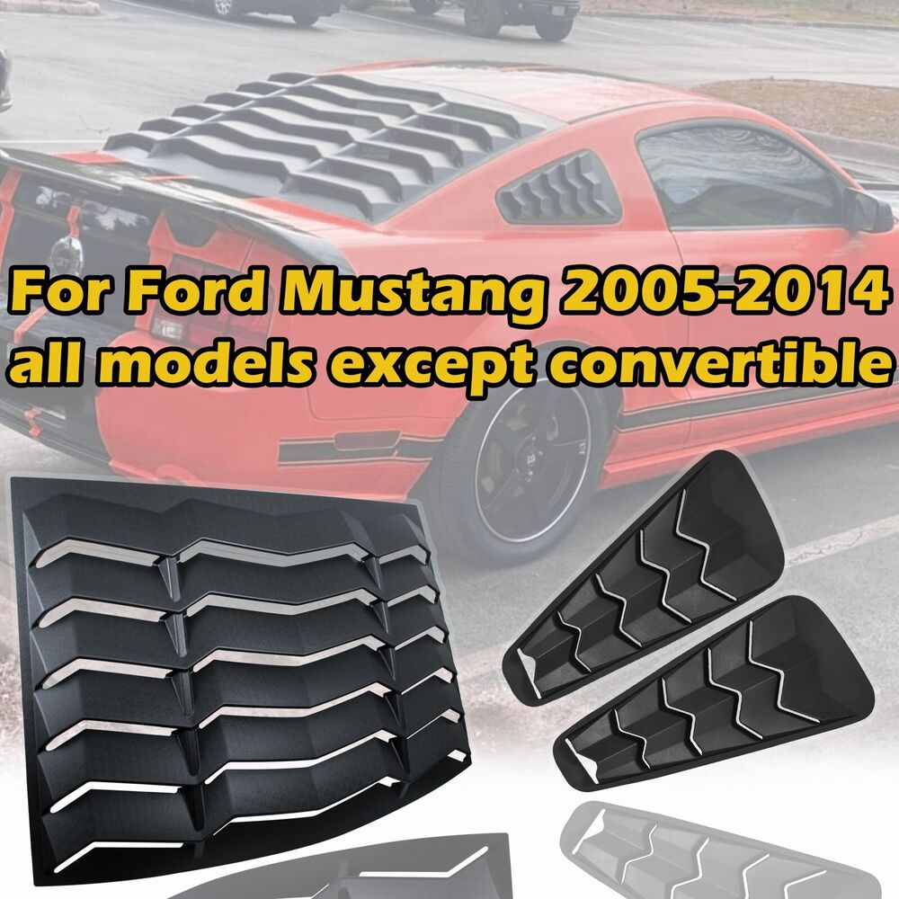 Ford Mustang 2005-2014 Rear & Side Window Louvers Sun shade Scoop Cover