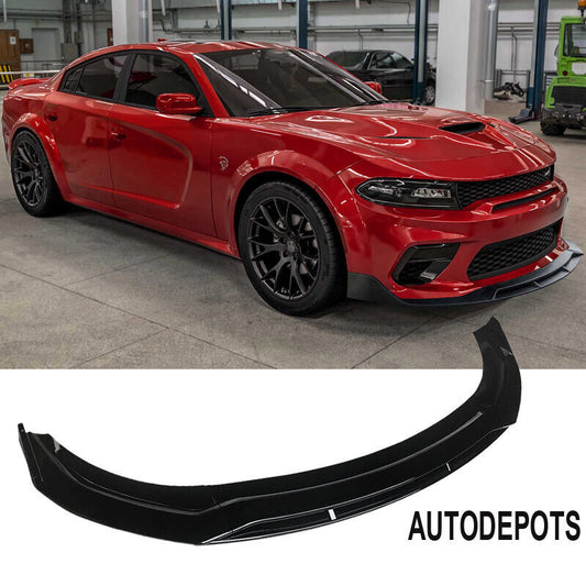 2020-2023 Dodge Charger Widebody SRT Front Bumper Lip Spoiler Gloss Black