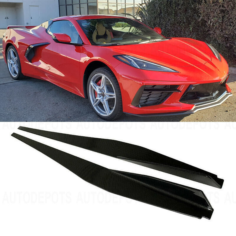 2020-2023 Corvette C8 Extension Lip Carbon Fiber Style Side Skirts
