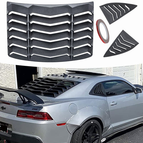Chevy Chevrolet Camaro 2010-2015 Rear and Side Window Louvers SunShade Cover