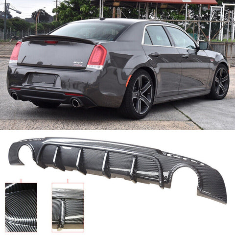 2015-2023 Chrysler 300 SRT Rear Bumper Lip Shark Fin Diffuser Carbon