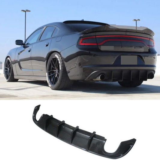 Dodge Charger 2015-2018 RT 2015-2022 SXT Carbon Look Front Lip + Rear Diffuser