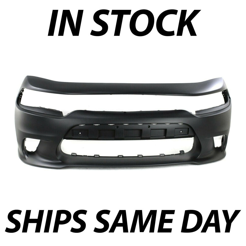 2015-2022 Dodge Charger w/ Hood Scoop Front Bumper Cover Fascia - NEW Primered