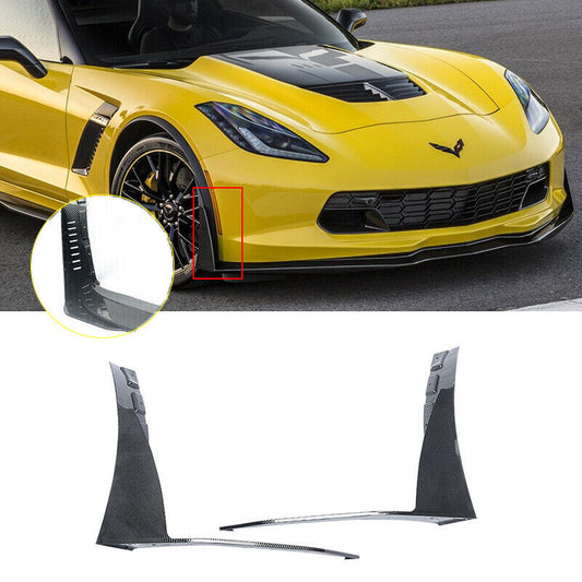 2014-2019 Chevrolet Corvette C7 Front Side Splitter Winglets Carbon Style